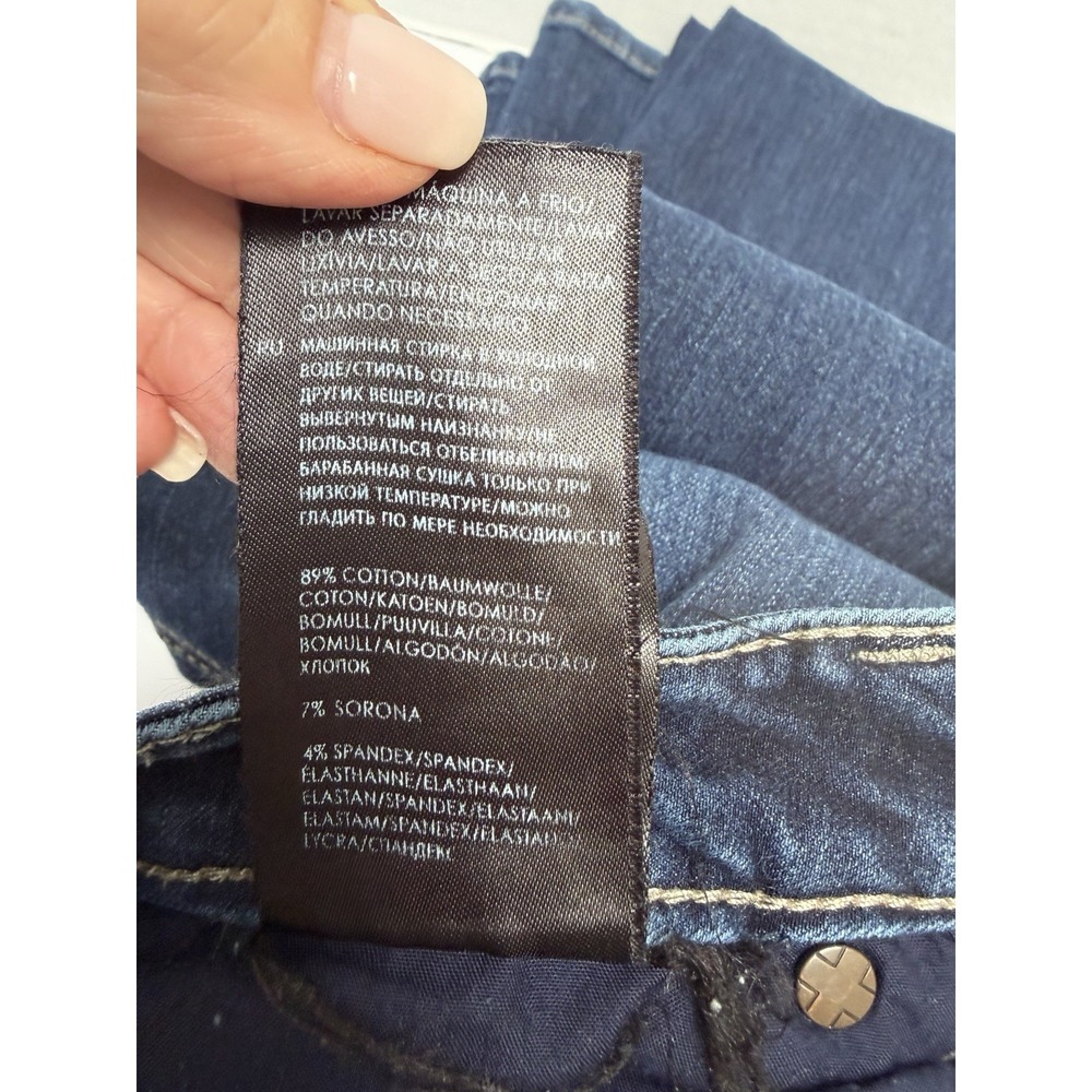 Liverpool Mid-Rise Dark Wash Hugger Contour Bootcut Slim Thigh Jeans Size 12 - Picture 4 of 6
